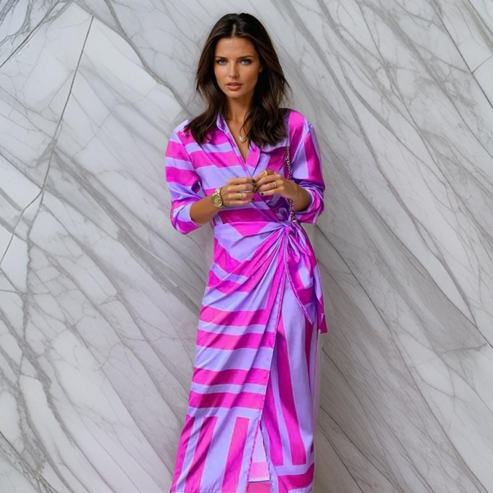 Miral – Eleganckie sukienki kopertowe z wzorem