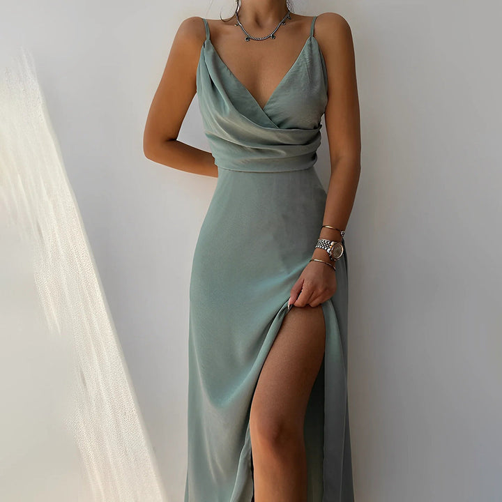 Simona - Elegancka sukienka z rozcięciem